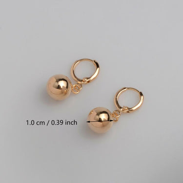 Women's Light Gold and Yellow Gold Color African Round Ball Beaded Earrings - SolaceConnect.com