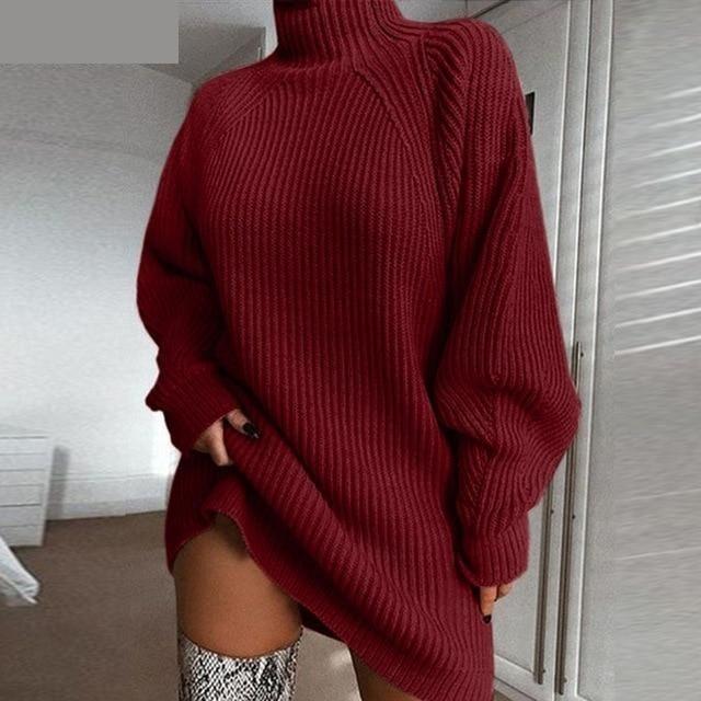 mini sexy sweater dress Women's Long Sleeve Loose Turtleneck Casual Mini Sexy Sweater Dress –  GeraldBlack.com