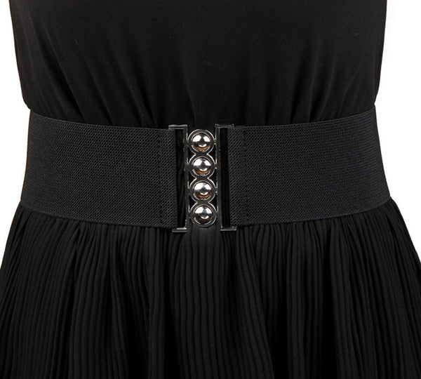 Women's Loose and Tight 4 Beads Waist Elastic Belt for Down Coat  -  GeraldBlack.com