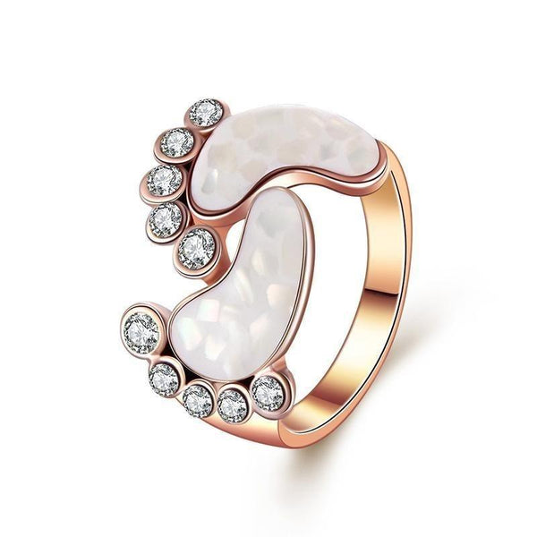 Women's Lovely Style Rose Gold Color Crystal Shell Baby Foot Rings - SolaceConnect.com