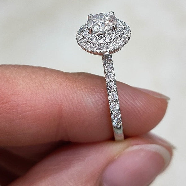 Women's Luxury 9mm D VVS Diamond Moissanite 925 Sterling Silver Rings  -  GeraldBlack.com