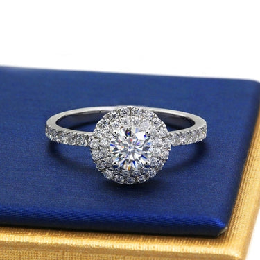 Women's Luxury 9mm D VVS Diamond Moissanite 925 Sterling Silver Rings  -  GeraldBlack.com