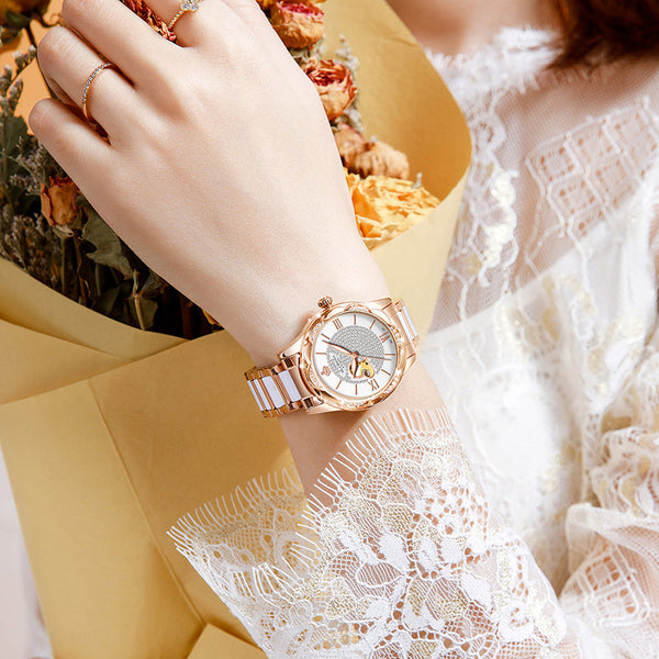 Women's Luxury Designer Diamond Mechanical Water Proof Wrist Watch  -  GeraldBlack.com