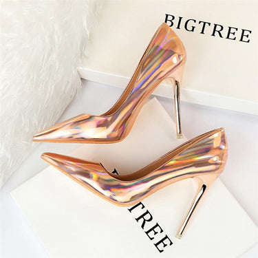 Women's Luxury Designer Reflective Stripper High Heels Stiletto - SolaceConnect.com