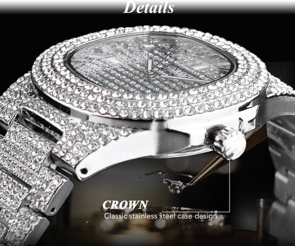 Women's Luxury Diamond Square Shape Quartz Waterproof Wristwatch  -  GeraldBlack.com
