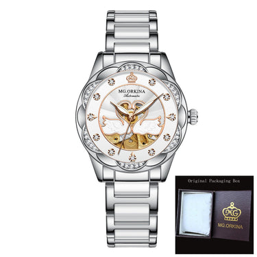 Women's Luxury Diamonds Ceramic Mechanical Automatic WristWatch  -  GeraldBlack.com