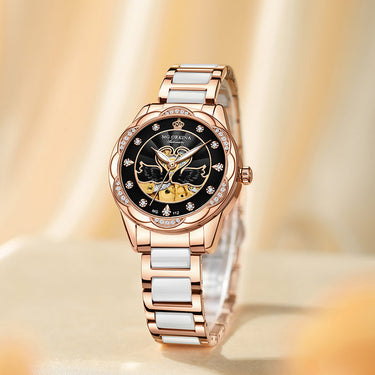 Women's Luxury Diamonds Ceramic Mechanical Automatic WristWatch  -  GeraldBlack.com