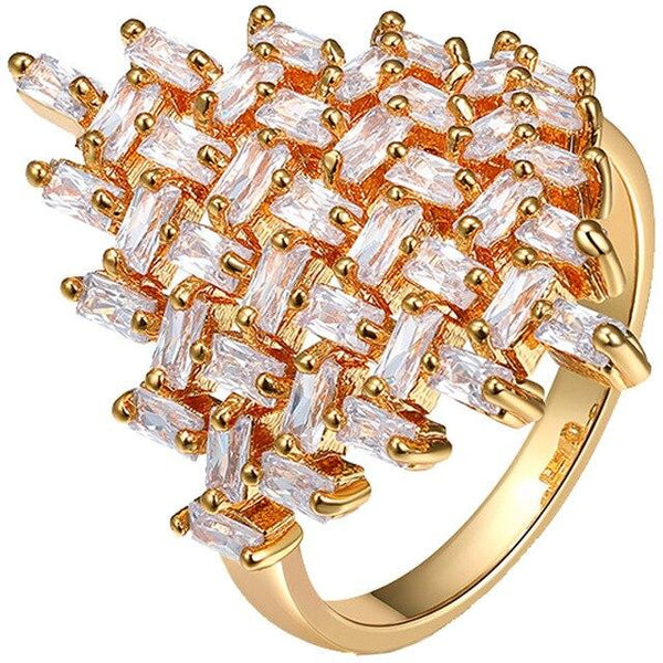 Women's Luxury Fashion Fall in Love Jewelry Gift Cubic Zirconia Wedding Rings - SolaceConnect.com