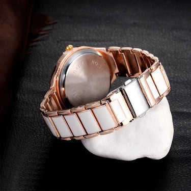 Women's Luxury Fashion Rose Gold Bracelet Quartz Watch with Folding Clasp - SolaceConnect.com
