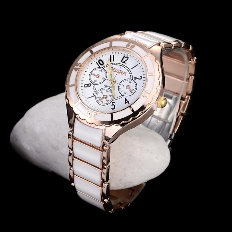 Women's Luxury Fashion Rose Gold Bracelet Quartz Watch with Folding Clasp - SolaceConnect.com