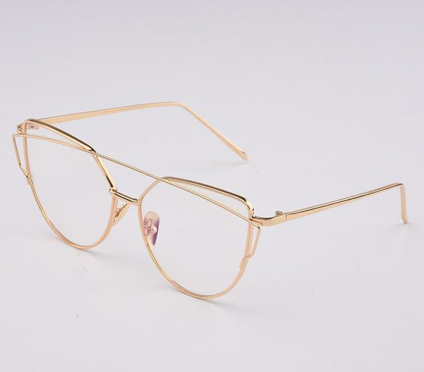 Women's Luxury Flat Top Cat Eye Twin Beam Gradient Lens Sunglasses - SolaceConnect.com