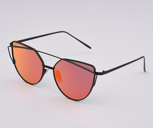 Women's Luxury Flat Top Cat Eye Twin Beam Gradient Lens Sunglasses - SolaceConnect.com