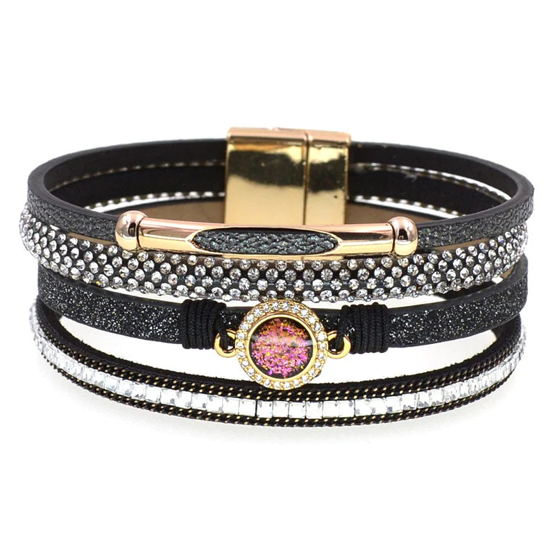 Women's Luxury Leather Magnet Charm Fashion 7 colors Bohemian Bracelets  -  GeraldBlack.com