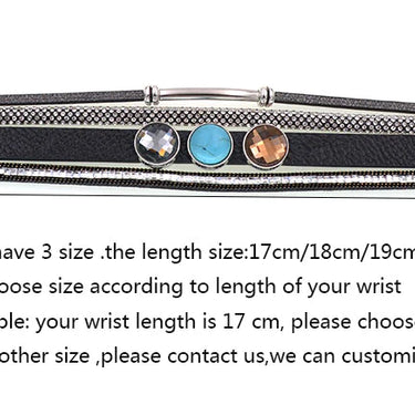 Women's Luxury Leather Stone Glass Charm Magnet Bohemian Bracelets  -  GeraldBlack.com