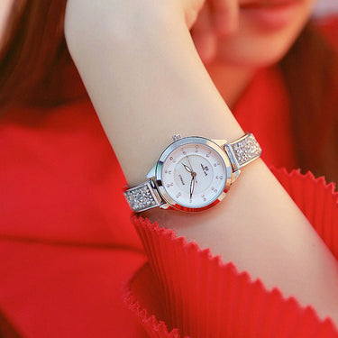 Women's Luxury Rhinestone Stainless Steel Quartz Bracelet Watch  -  GeraldBlack.com
