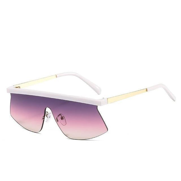 Women's Luxury Vintage Half Frame Purple Rimless Square Sunglasses - SolaceConnect.com