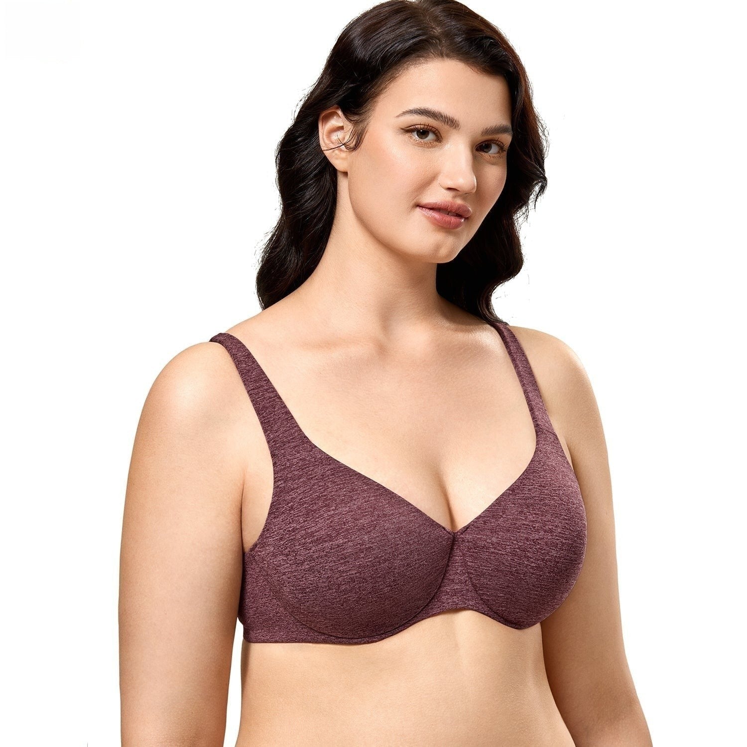 Women's Maroon Plus Size Seamless Full Coverage Unlined Cup Smooth Bra  -  GeraldBlack.com