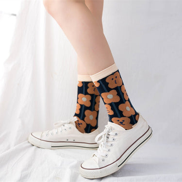 Women's Morocco Lattice Floret Stripe Dots Expression Checkered Soft Socks  -  GeraldBlack.com