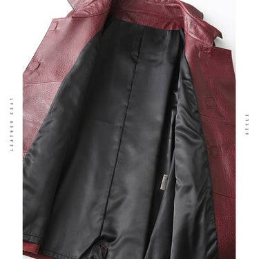 Women's Motorcycle Sheepskin Genuine Leather Mid-length Jacket  -  GeraldBlack.com