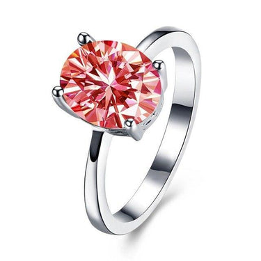 Women's Mystic Pink Oval Austrian Crystal Zircon Wedding Band Ring - SolaceConnect.com