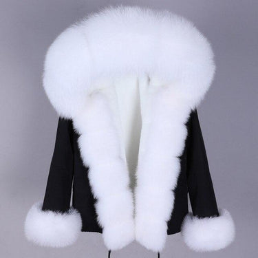 Women's Natural Raccoon Real Fox Fur Hood Winter Warm Short Coats & Jackets  -  GeraldBlack.com