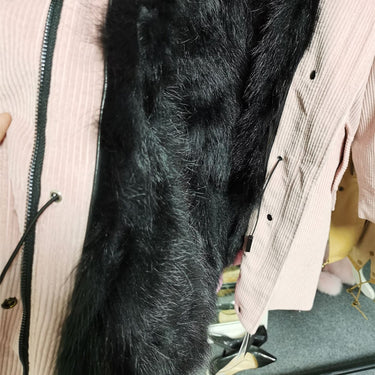 Women's Natural Racoon Fur Hood Batwing Sleeves Thick Warm Winter Jacket  -  GeraldBlack.com