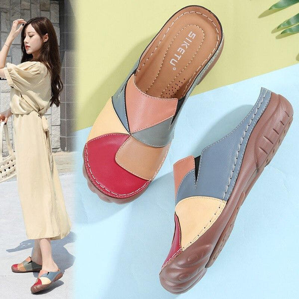 Women's Non-slip Soft Comfortable Holiday Beach Flats Slippers Shoes - SolaceConnect.com