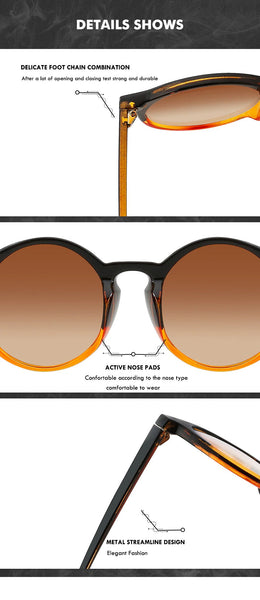 Women's Oversize Round Designer Plastic Sunglasses with Gradient Lenses  -  GeraldBlack.com