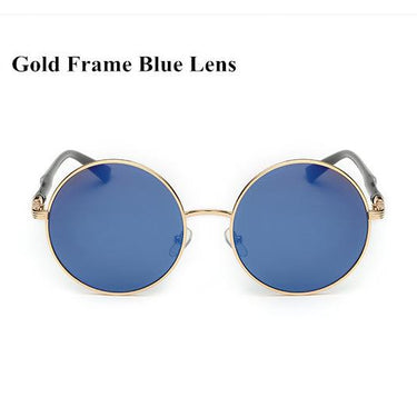 Women's Oversized Designer Vintage Round Retro Sunglasses with Mirror Lens - SolaceConnect.com