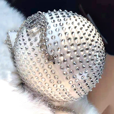Women's Party Fashion Diamonds Chains Round Ball Mini Handbags  -  GeraldBlack.com