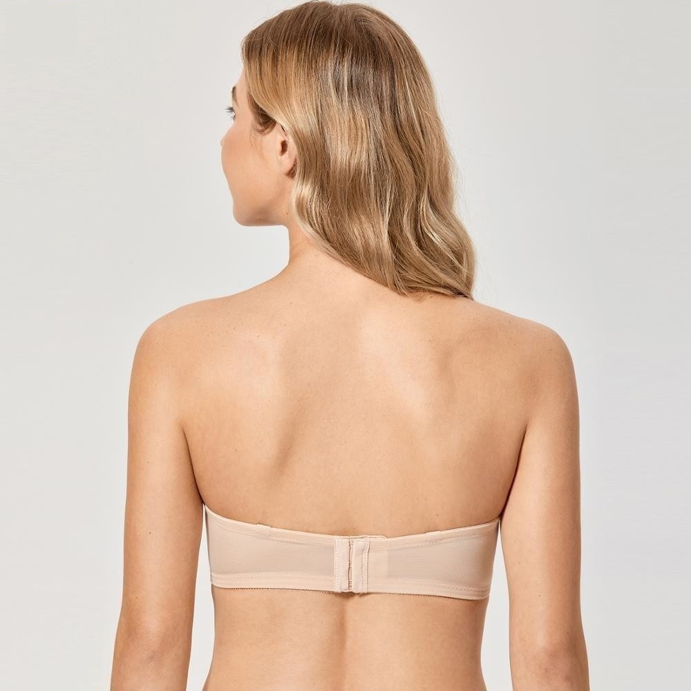 Women's Plus Size Beige Color Multiway Smooth Non Padded Strapless Bra  -  GeraldBlack.com