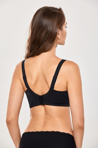Women's Plus Size Black Floral Lace Full Figure Non Padded Minimizer Bra - SolaceConnect.com