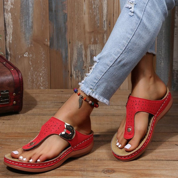 Women's Plus Size Casual Retro Open Toe Slip-On Breathable Sandals  -  GeraldBlack.com