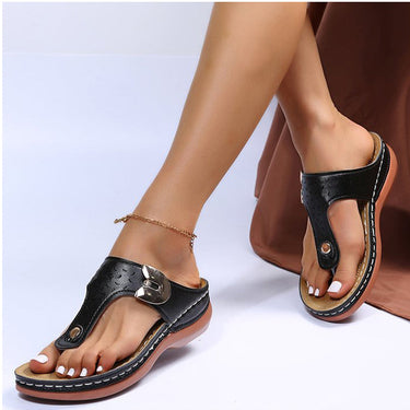 Women's Plus Size Casual Retro Open Toe Slip-On Breathable Sandals  -  GeraldBlack.com