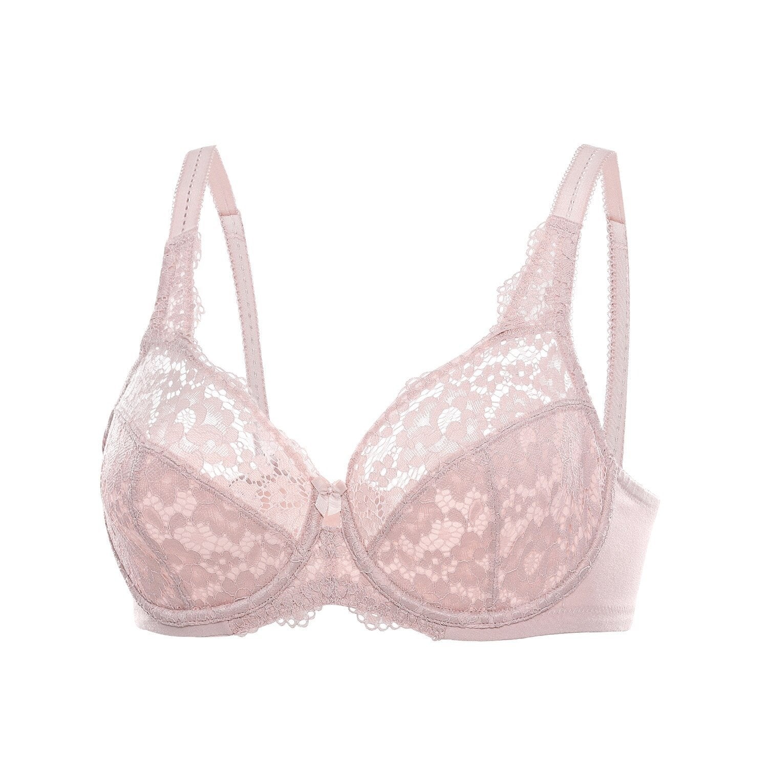 Women's Plus Size Gentle Rose Lace Non Padded Full Coverage Underwire Bra - SolaceConnect.com
