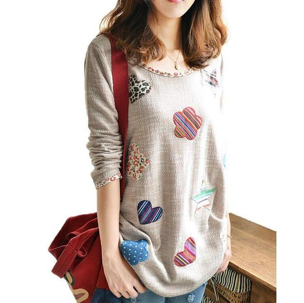 Women's Plus Size Long Sleeve Vintage Floral Embroidery Kimono Blouses - SolaceConnect.com