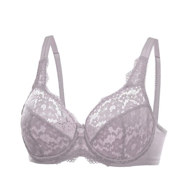 Women's Plus Size Warm Iris Lace Non Padded Full Coverage Underwire Bra - SolaceConnect.com