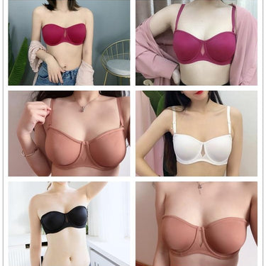 Women's Plus Size White Color Multiway Smooth Non Padded Strapless Bra - SolaceConnect.com