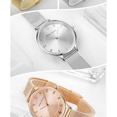 Women's Quartz Gold Clock Diamond Dress Montre Wristwatch Ladies Watches - SolaceConnect.com