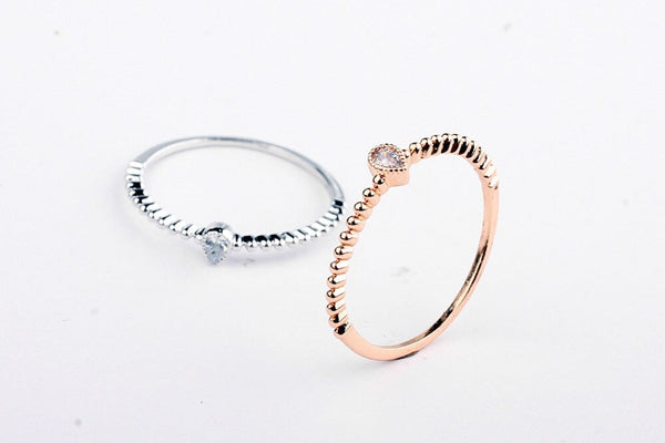 Women's Real Austrian Crystal Rose Gold Zirconia Water Drop Simple Rings - SolaceConnect.com