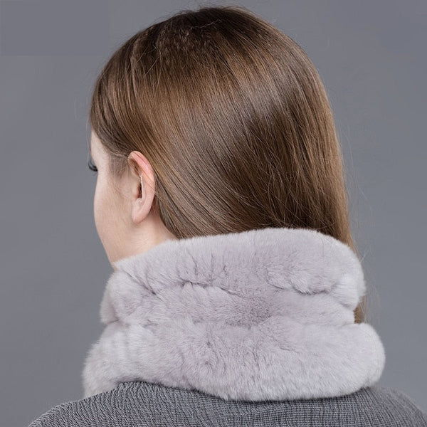 Women's Real Fur Scarf Luxury Big Rex Rabbit Fur Scarves Thick Warm Winter Fashion GLWJ005  -  GeraldBlack.com