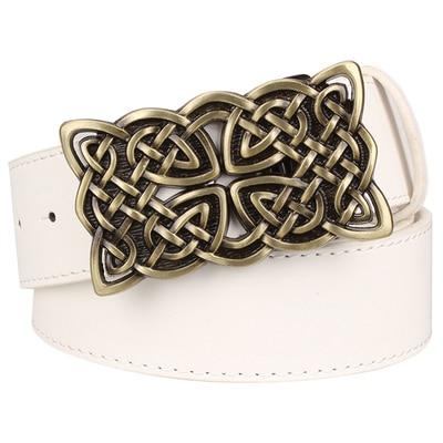Women's Retro Celtic Knot Weave Hip Hop Decorative Leather Belt - SolaceConnect.com
