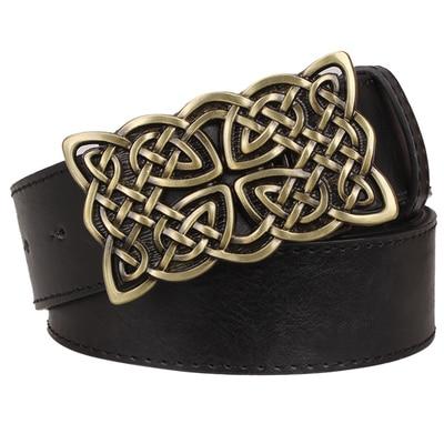 Women's Retro Celtic Knot Weave Hip Hop Decorative Leather Belt - SolaceConnect.com