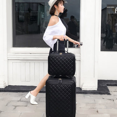 Women's Retro Spinner Luggage Travel Spinner Trolley Suitcase  -  GeraldBlack.com