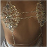 Women's Rhinestone Flower Style Metal Chain Hollow Out Party Crop Tops - SolaceConnect.com