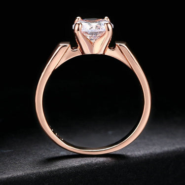 Women's Rose Gold Color Classic Cubic Zirconia 4 Prongs Wedding Ring  -  GeraldBlack.com
