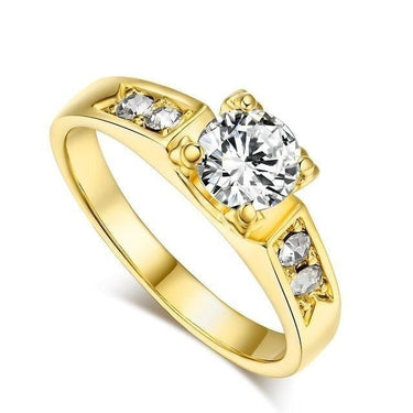 Women's Rose White &amp; Yellow Gold Classical Prong Setting Wedding Ring  -  GeraldBlack.com