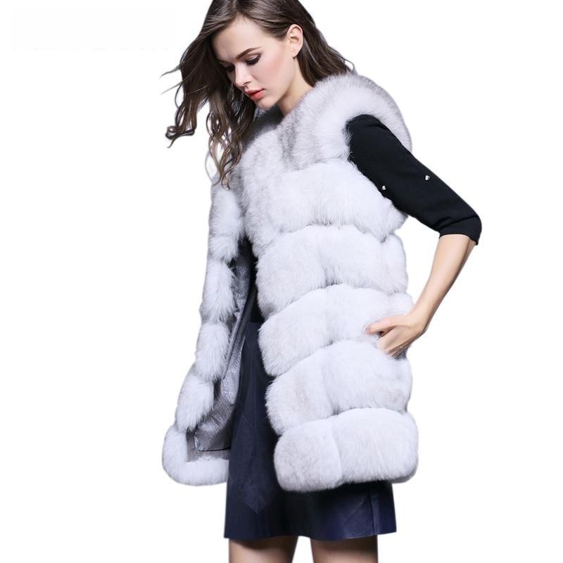 Women's S-4XL Warm Winter Vest Faux Fox Fur Fashion Waistcoat  -  GeraldBlack.com