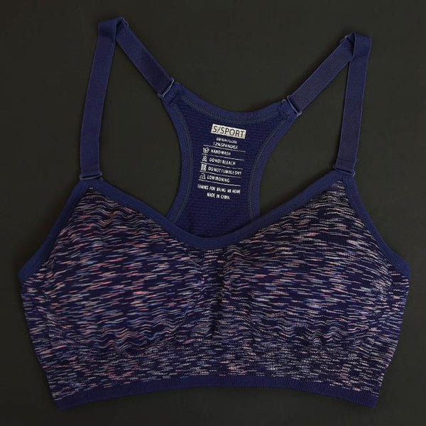 Women's Seamless Adjustable Spaghetti Strap Padded Sports Bra Top - SolaceConnect.com