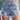 Women's Sexy Blue Distressed Button-Up High Waist Jeans Short  -  GeraldBlack.com